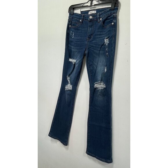 Rue 21 - Women's Ultimate Stretch Mid-Rise - Boot Jeans Distressed - Blue - 1 - Picture 15 of 15